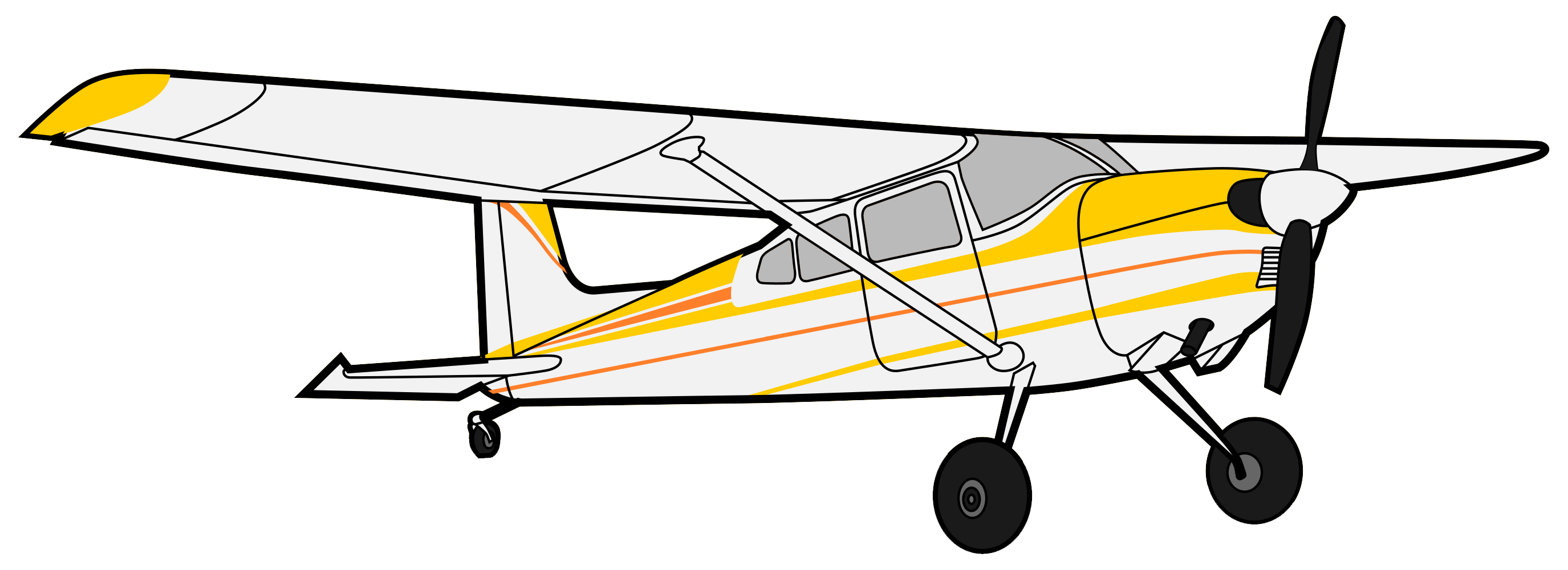 Yellow Cessna 180 drawing